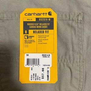 Mens carhartt shorts size 34 new with tags